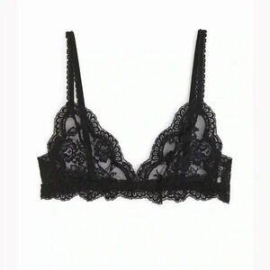 NWT rabanne H&M HM Lace Bralette Bra Black 6